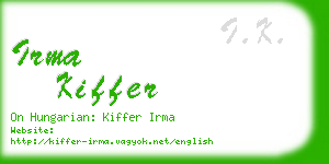 irma kiffer business card